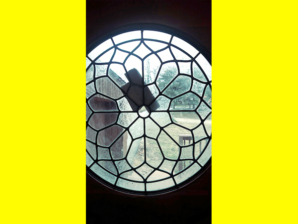 What?! They knocked out a pain of glass in the front door decorative window?  oh dear!